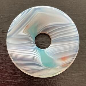 Dyed Banded Agate Donut Crystal #7